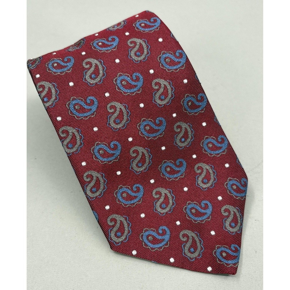 Brooks Brothers Tie Mens Red Paisley Dot Silk Made USA Woven Necktie NWT